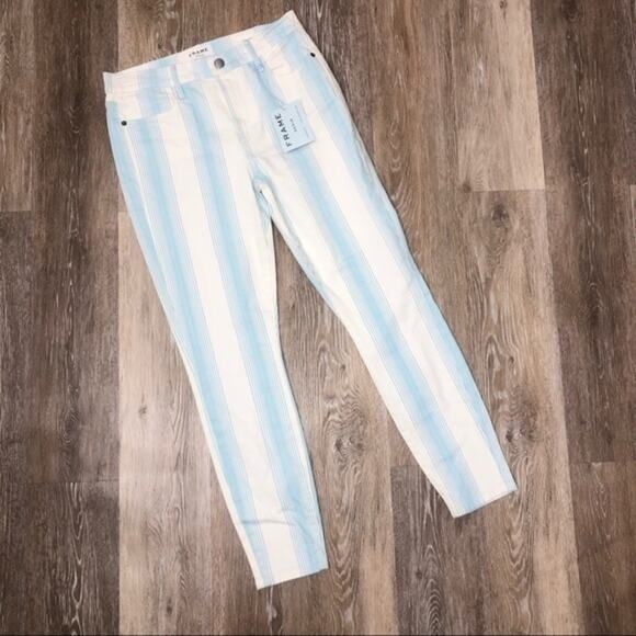 FRAME Le High Skinny Crop Ombré Stripe 28 NWT - Picture 3 of 12